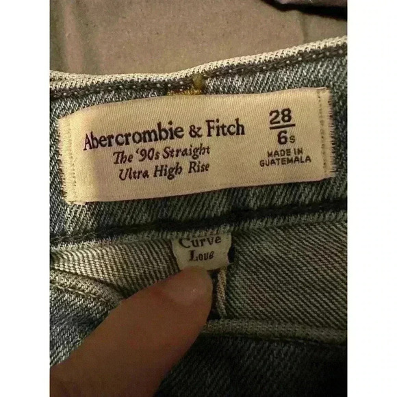 Abercrombie & Fitch Curve Love The 90s Straight Ultra High Rise Jean Sz 28/6S - Picture 5 of 8